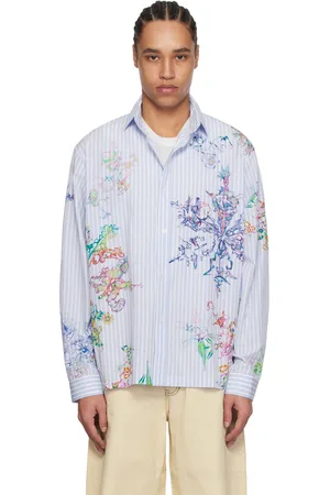 PAM PERKS AND MINI Blue Fractal Stripe Shirt
