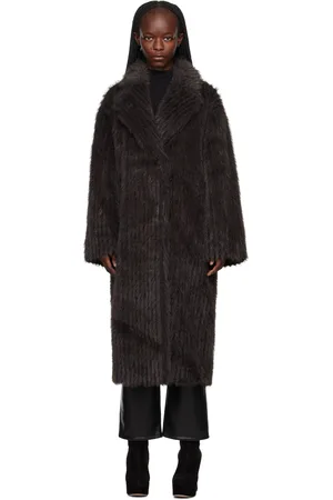 Stand Studio Brown Genevieve Faux-Fur Coat