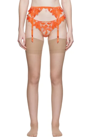 FLEUR DU MAL Orange Lily Garter Belt