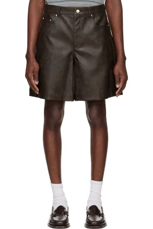 SYSTEM Lined Faux-Leather Shorts