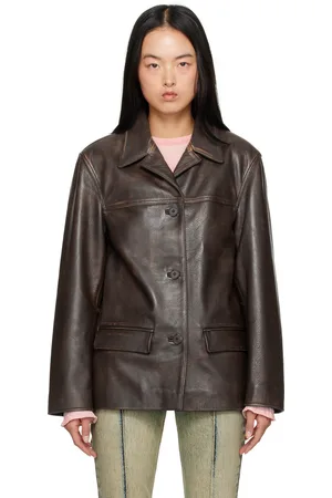 Guess Brown Vintage Leather Jacket