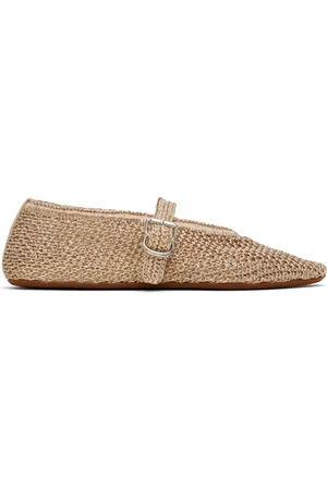 Alaïa Gold Open Knit Ballerina Flats