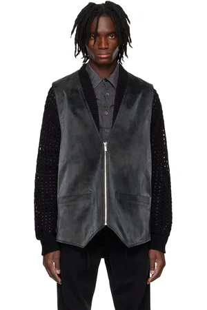 SYSTEM Black Knotted Faux-Suede Vest