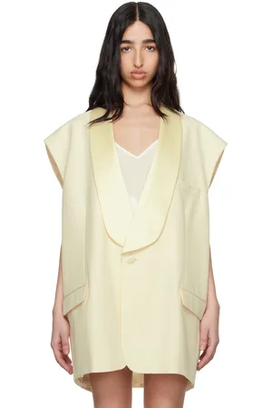 Maison Margiela Off-White Satin Lapel Vest