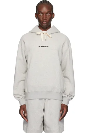 Jil Sander Gray Logo Printed Hoodie