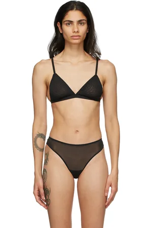 SKIMS Black Mesh Intimates Triangle Bra