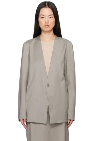 GABRIELA COLL GARMENTS Gray No.63 Summer Wool Folded Blazer