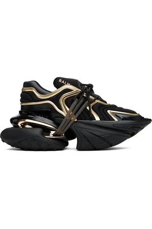 Balmain Black & Gold Unicorn Wave Sneakers