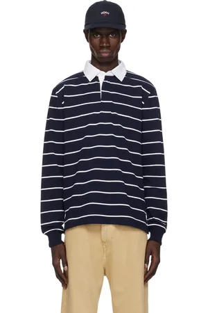 Noah NYC Navy & White Classic Rugby Polo