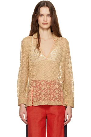 BODE Beige Attic Lace Blouse
