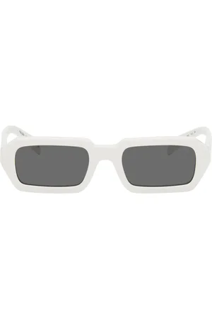 Prada White Rectangular Sunglasses