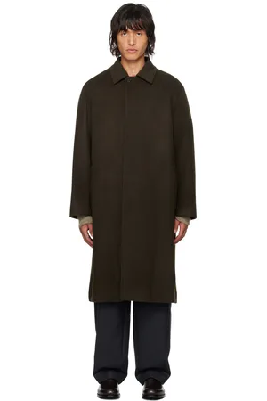 Auralee Brown Baby Camel Flannel Coat