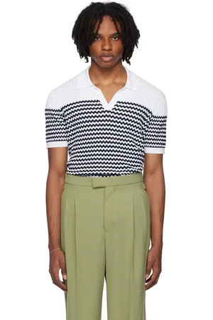 Orlebar Brown White & Navy Canet Polo