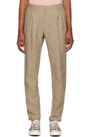 Sunspel Brown Pleated Trousers