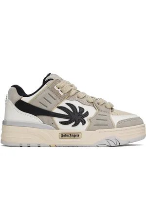 Palm Angels White & Gray Venice Suede Sneakers