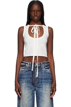 AMBUSH White Ribbon Tank Top