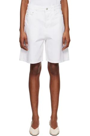 STUDIO NICHOLSON White Bode Denim Shorts