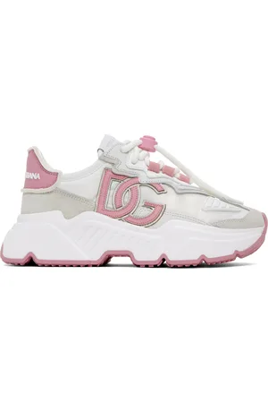 Dolce & Gabbana White & Pink Daymaster Sneakers