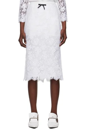Shushu/Tong White Bow Midi Skirt