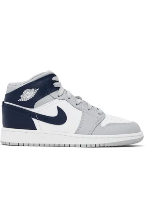 Nike Big Kids Navy & Gray Air Jordan 1 Mid Sneakers
