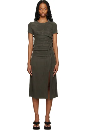 Third Form Gray Field Flowers Midi Dress