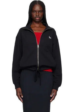 Maison Kitsuné Black Baby Fox Patch Zipped Sweatshirt