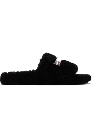 Balenciaga Black Furry Slides