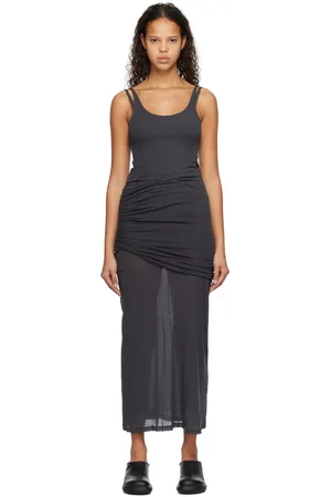 Subtle Le Nguyen Gray Asymmetric Maxi Dress