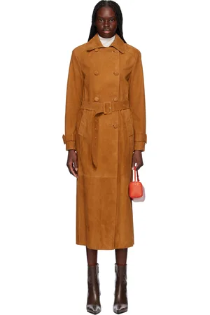 Nour Hammour Tan Tate Everyday Suede Trench Coat