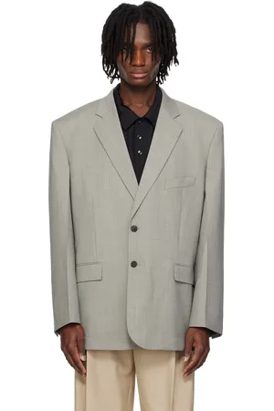 Recto Gray Oversize Single Breasted Blazer