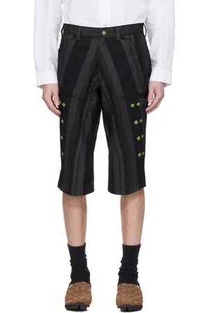 Kiko Kostadinov Black & Green Inex Snap Shorts