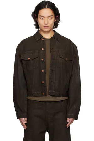 Entire Studios Brown Shrunken Denim Jacket