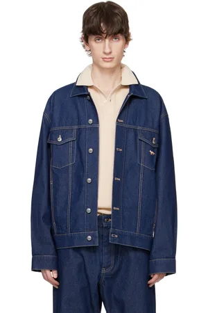 Maison Kitsuné Blue Profile Fox Denim Trucker Jacket