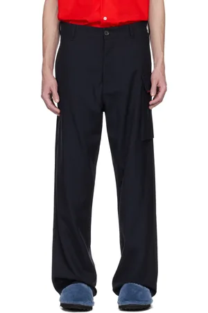 Marni Navy Tropical Wool Trousers