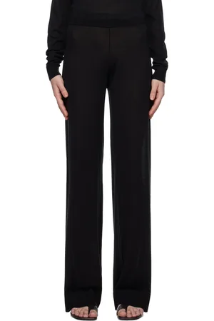 Totême Black Wide Knit Trousers