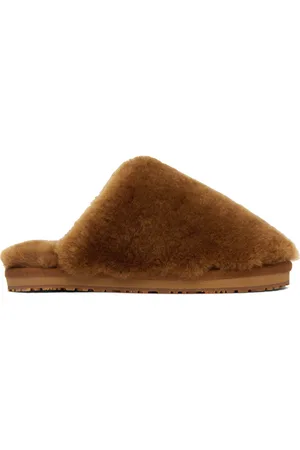 Mou Brown Sheepskin Fur Slippers