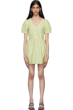 RE/DONE Yellow Paisley Minidress