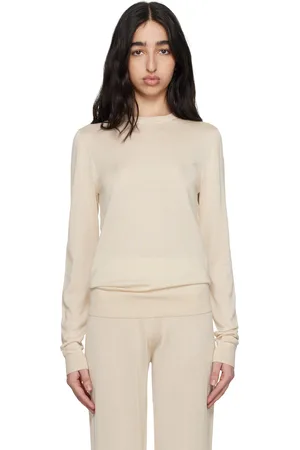 Totême Off-White Fine Crew-Neck Knit Sweater