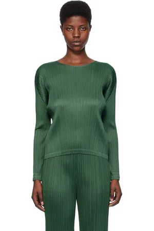 PLEATS PLEASE ISSEY MIYAKE Green Monthly Colors December Long Sleeve T-Shirt