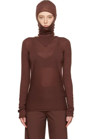 Rick Owens Burgundy Column Long Sleeve T-Shirt