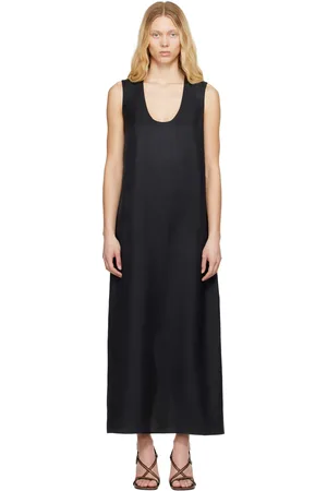 Rohe Black Scoop-Neck Silk Maxi Dress