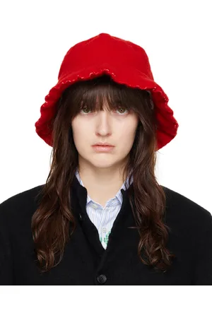 Comme des Garçons Red Wool Nylon Tweed Bucket Hat