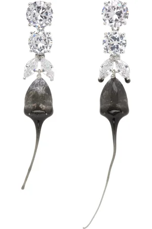 OTTOLINGER Silver & Diamond Tear Dip Earrings