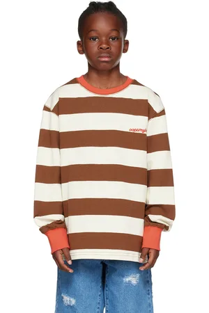 oopsmyboy Kids & Beige Bold Long Sleeve T-Shirt
