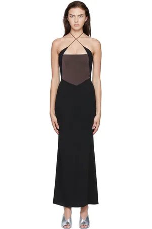 16Arlington Black & Brown Esteli Corset Maxi Dress
