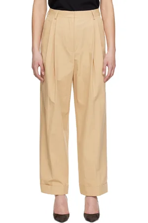 DRIES VAN NOTEN Beige Pleated Trousers