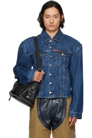 MARTINE ROSE Indigo Extreme Shoulder Denim Jacket