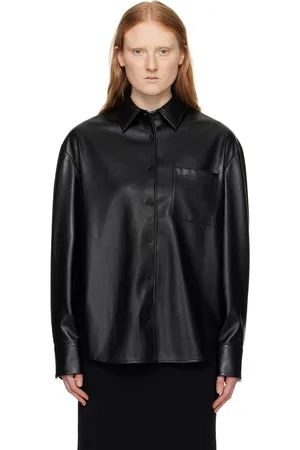 The Frankie Shop Chrissie Faux-Leather Shirt