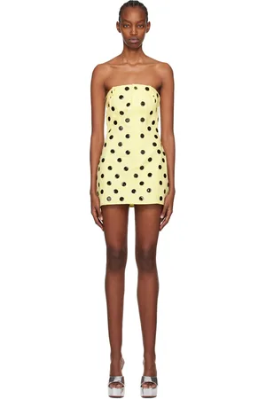 AREA Yellow Polka Dot Minidress