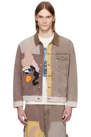 KIDSUPER STUDIOS Brown Patchwork Face Colorblocked Twill Jacket